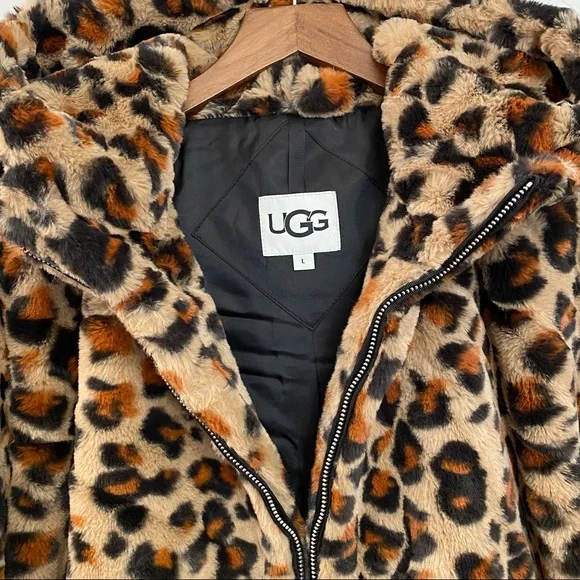 UGG Leopard Faux Fur Mandy Hoodie - Picture 15 of 16